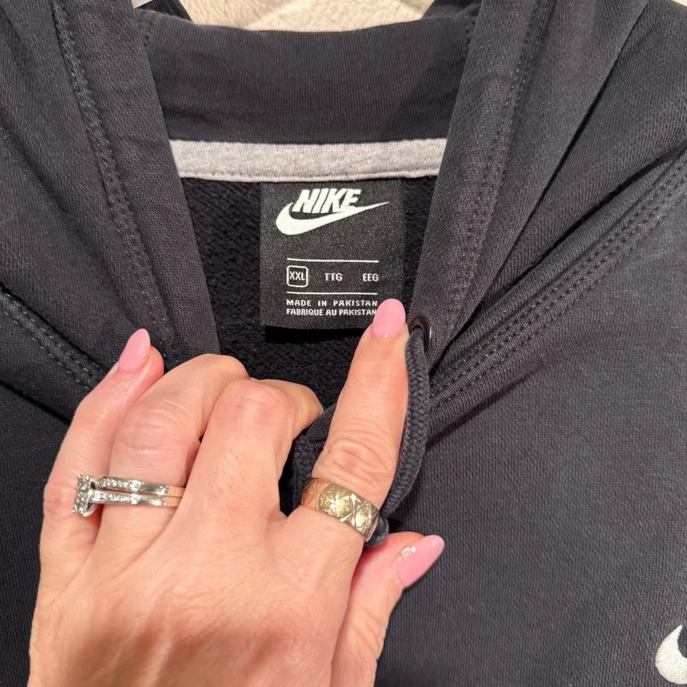 Nike Mens Sportswear Club Fleece Pullover Hoodie Black XXL Embroidered Swoosh